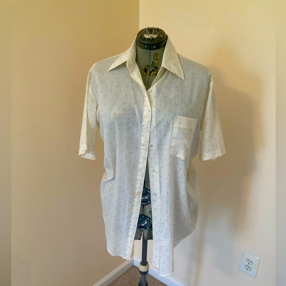 Vintage polka dot button down blouse